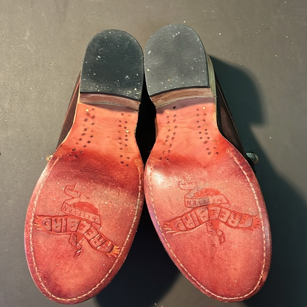 Free Bird by Steven, Collins size 5 leather slip on mules women, red western - Picture 6 of 8